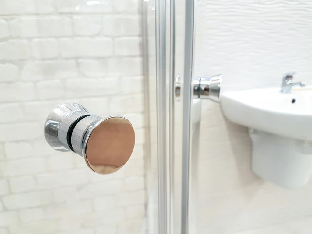 Bathroom shower door handle